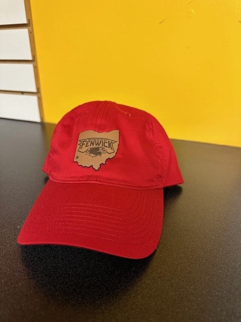 Red Leather Patch Hat